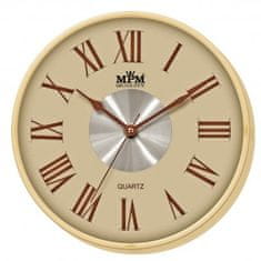 MPM QUALITY Nástenné hodiny, 2 2976.51.H - hnedá svetlá, 30cm