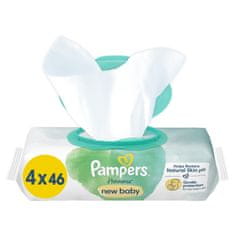 Pampers Harmonie New Baby Plastic Free Vlhčené obrúsky 4 x 46 ks