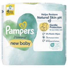 Pampers Harmonie New Baby Plastic Free Vlhčené obrúsky 4 x 46 ks