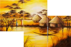 ZUTY Obrazy na stenu - Africká dedina, 90x60 cm