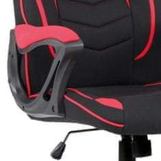 Autronic - Herné a kancelárské kreslo E-racer, poťah červená a čierna látka, HM - KA-G408 RED