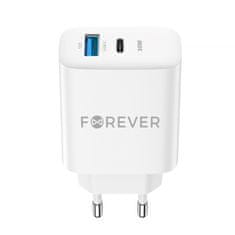 Forever Adaptér 2xUSB 230V/5V 3A USBC+USBA biely FOREVER TC-07-30AC 30W