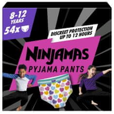 Pampers Ninjamas Pyjama Pants Srdiečka, 54 ks, 8 rokov, 27kg-43kg - mesačné balenie