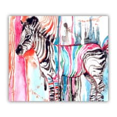 tulup.sk Sklenená doska na krájanie Farebná zebra 2x30x52 cm