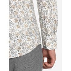 OMBRE Pánska košeľa s kvetinovým vzorom SLIM FIT béžová MDN124785 M