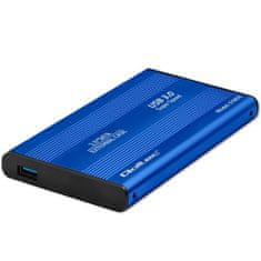 Qoltec HDD/SSD kryt/priečinok 2,5" SATA3 | USB 3.0 | Modrá