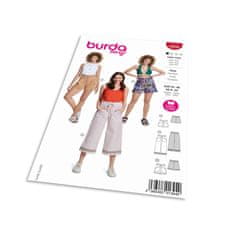 Burda Strih Burda 5808 - Nohavice so sťahovaním v páse, šortky, kraťasky, culottes