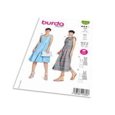 Burda Strih Burda 5813 - Šaty na ramienka s volánikmi, balónové šaty