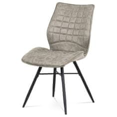 Autronic - jedálenská stolička, lanýžová látka vintage, kov čierny mat - HC-444 LAN3