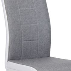 Autronic - jedálenská stolička, látka sivá s bielymi bokmi, chróm - DCL-410 GREY2
