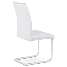 Autronic - jedálenská stolička biela koženka / chróm - DCL-411 WT