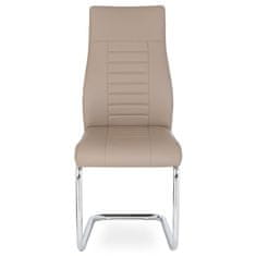 Autronic - jedálenská stolička, koženka kapučíno, chróm - HC-955 CAP