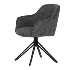 Autronic - Jedálenská a konferenčná stolička, poťah tmavo sivá látka, kovové nohy, čierny mat - HC-533 GREY2