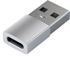 Satechi adaptér USB-A - USB-C, M/F, strieborná