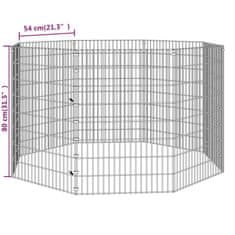Vidaxl 8-panelová klietka pre králiky 54x80 cm pozinkované železo