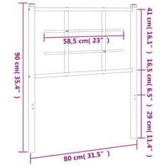 Vidaxl Kovové čelo postele čierne 75 cm