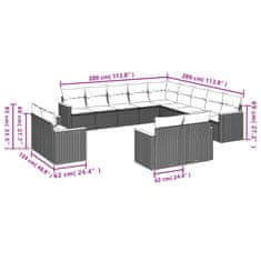 Petromila vidaXL 13-dielna záhradná súprava pohoviek s vankúšmi béžová polyratan