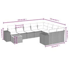 Vidaxl 10-dielna záhradná sedacia súprava s vankúšmi polyratan čierna