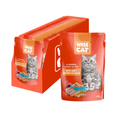 Wise Cat s kuracim mäsom v jemnej omačke 24x100g