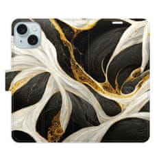 iSaprio Flipové puzdro - BlackGold Marble pre Apple iPhone 15 Plus