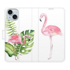 iSaprio Flipové puzdro - Flamingos pre Apple iPhone 15