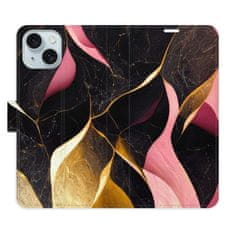 iSaprio Flipové puzdro - Gold Pink Marble 02 pre Apple iPhone 15