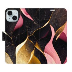 iSaprio Flipové puzdro - Gold Pink Marble 02 pre Apple iPhone 15 Plus