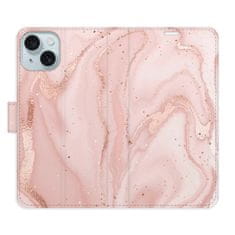 iSaprio Flipové puzdro - RoseGold Marble pre Apple iPhone 15 Plus