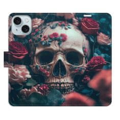 iSaprio Flipové puzdro - Skull in Roses 02 pre Apple iPhone 15