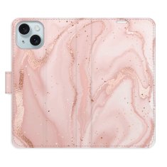 iSaprio Flipové puzdro - RoseGold Marble pre Apple iPhone 15