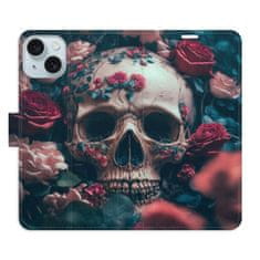 iSaprio Flipové puzdro - Skull in Roses 02 pre Apple iPhone 15 Plus