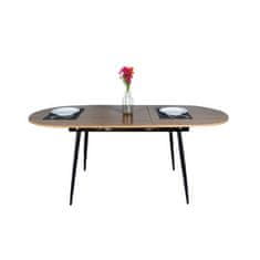 KONDELA Jedálenský stôl rozkladací dub, čierna 150-190x75 cm TAMERON