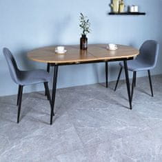 KONDELA Jedálenský stôl rozkladací dub, čierna 150-190x75 cm TAMERON