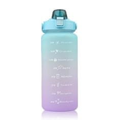 KIK  KX4667 Fľaša na vodu s denným pitným režimom 2000 ml modrofialová
