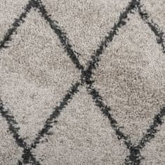 Petromila vidaXL Shaggy koberec PAMPLONA, vysoký vlas, béžová+antracit Ø 280 cm