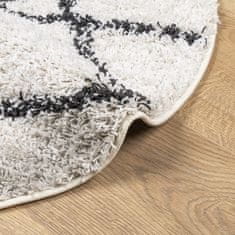 Petromila vidaXL Shaggy koberec PAMPLONA, vysoký vlas, krémovo čierny Ø 160 cm