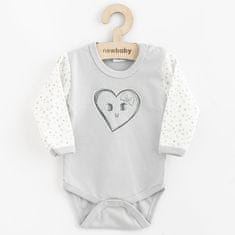 NEW BABY Dojčenské bavlnené body s dlhým rukávom New Baby Srdiečka 68 (4-6m)