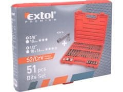 Extol Premium Hroty IMBUS-TORX-XZN, sada 51ks, pre račne 3/8", 1/2", S2