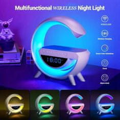 Inteligentná RGB LED lampa s nabíjačkou QI Bluetooth reproduktorov