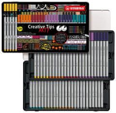 Stabilo Linery "Creative Tips ARTY", sada, 10 farieb, 5 šírok stopy, plechová krabička, 89/50-6-20