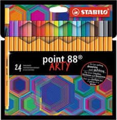 Stabilo Linery "Point 88 ARTY", 24 rôznych farieb, 0,4 mm, 8824/1-20