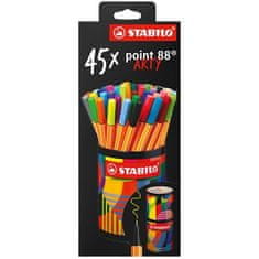 Stabilo Linery "Point 88 ARTY", 45 farieb, 0,4 mm, plechová krabička, 88/45-2-20