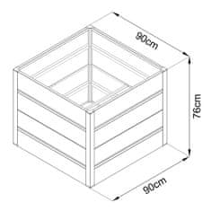 Rojaplast záhon vyvýšený plechový PREMIUM 90 × 90 × 76 cm