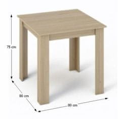 KONDELA Jedálenský stôl dub sonoma 80x80 cm KRAZ
