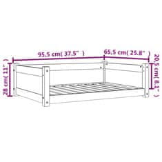 Vidaxl Pelech pre psa voskovohnedý 95,5x65,5x28 cm masívna borovica