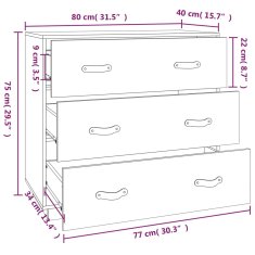 Petromila vidaXL Komoda voskovohnedá 80x40x75 cm borovicový masív