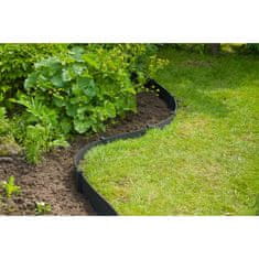 Vidaxl Nature Sada záhradných obrúb H15 cm x 10 m s kolíkmi čierna