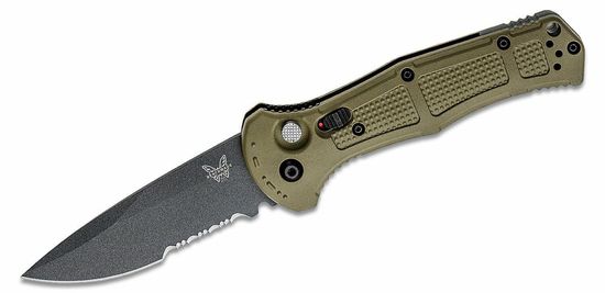 Benchmade 9070SBK-1 CLAYMORE Ranger Green automatický taktický nôž 9 cm, čierna, zelená, Grivory