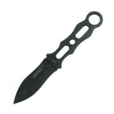 Fox Knives BF-720 Black Fox vrhací nôž 8,5 cm, celočierna, nehrdzavejúca oceľ, nylonové puzdro