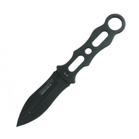 Fox Knives BF-720 Black Fox vrhací nôž 8,5 cm, celočierna, nehrdzavejúca oceľ, nylonové puzdro